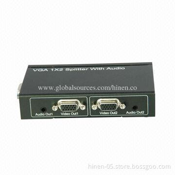 VGA Splitter 1x2 with Audio, Supports Highest Video Resolution Up to 1920 x 1200 and 1080p